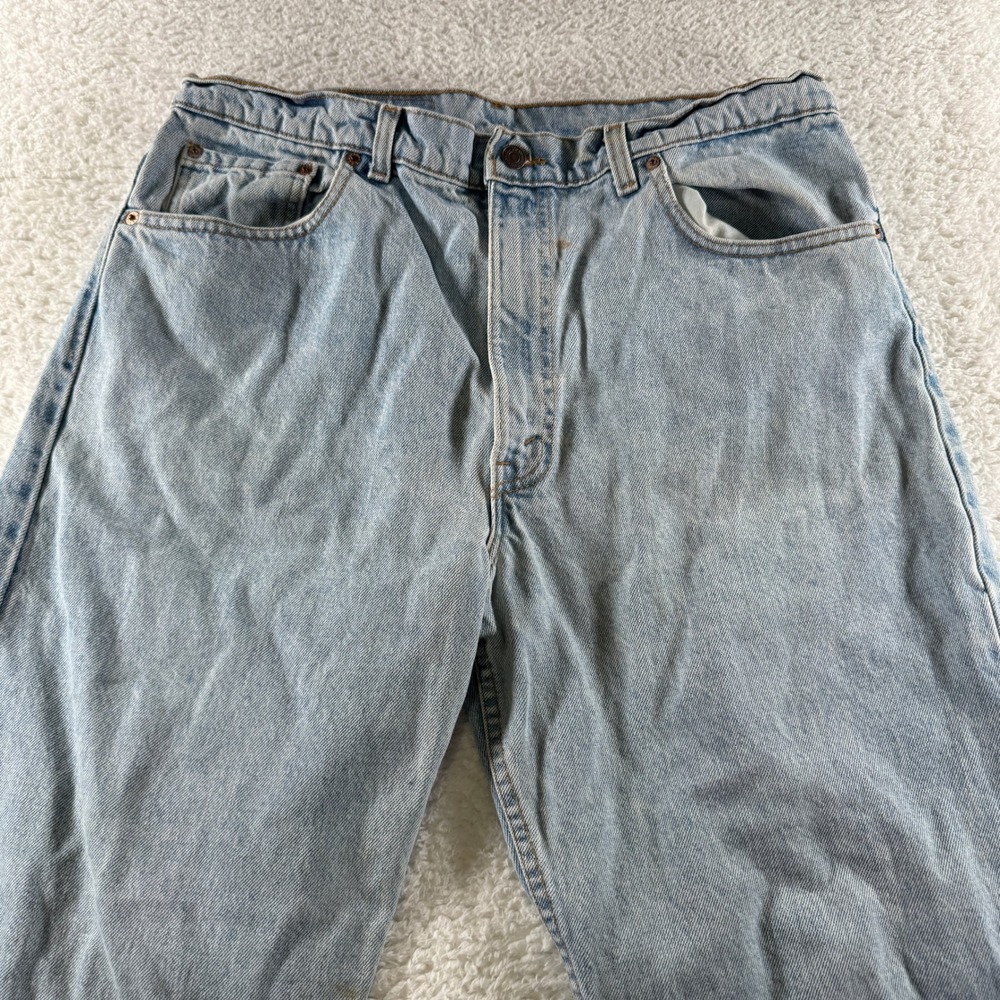 Vintage Levis 550 Jeans Mens 38x32 Blue Relaxed Tapered 90s Light Wash Made USA - Picture 5 of 13